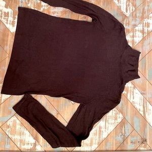 Chocolate brown mock turtleneck Nine West XS lightweight sweater